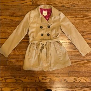 Cherokee Girls M Khaki Trench Coat Gently Used